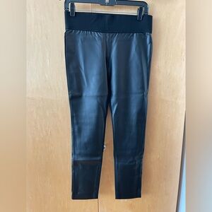 Club Monaco faux leather black knit leggings. Size 6. Excellent condition.